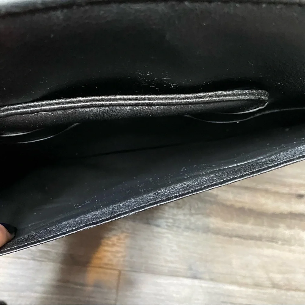 Vintage Plan Pro 2001 Black Leather Briefcase Hand Bag Zip-Up - Schedule, Notes